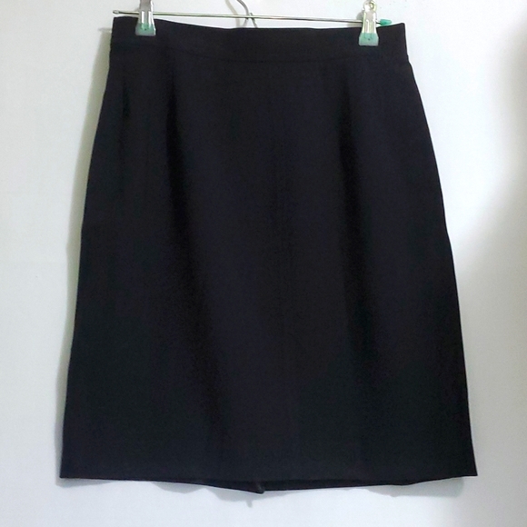 Louis Feraud Straight Crepe Black Skirt - Picture 1 of 7